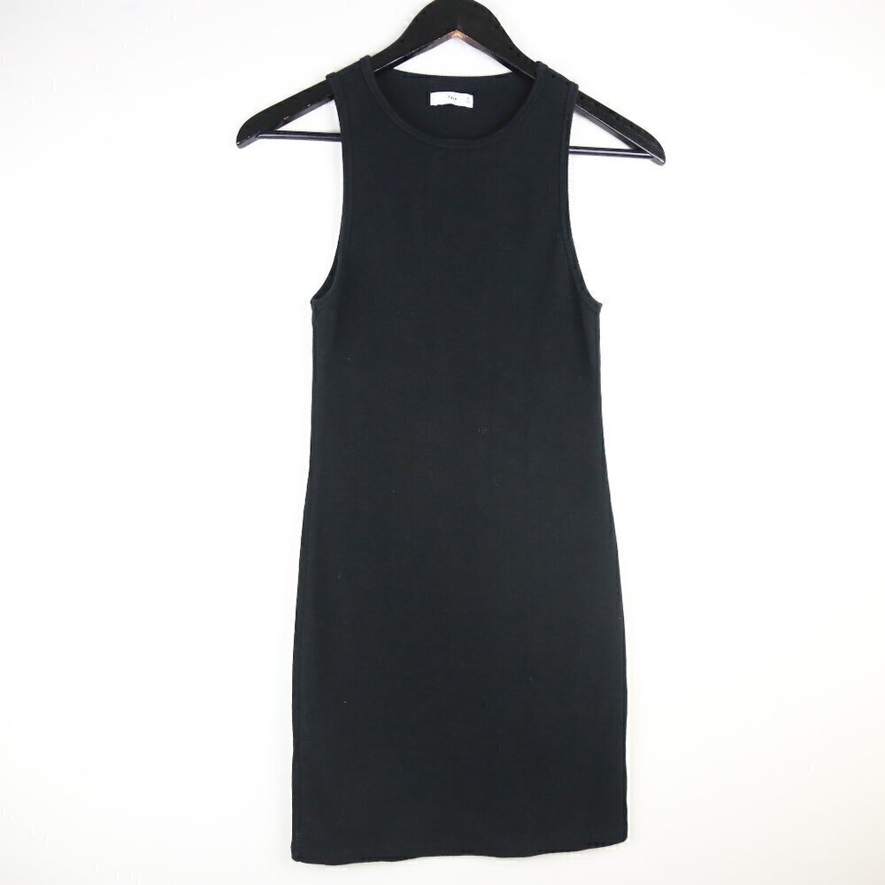 Aritzia Tna Ribbed Knit Bodycon Sleeveless Black Dress Size Medium